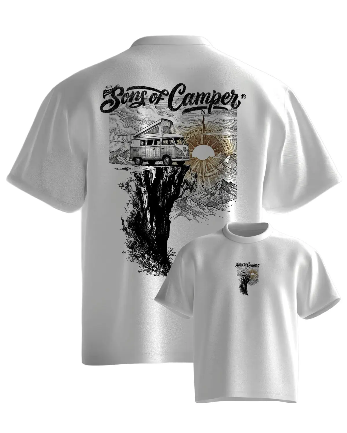 Detalle de prenda de Sons of Camper con diseño de aventura